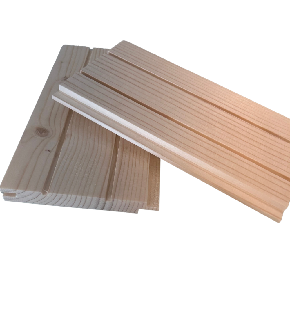 Profilholz für Saunabau in Fichtenholz 16 x 118